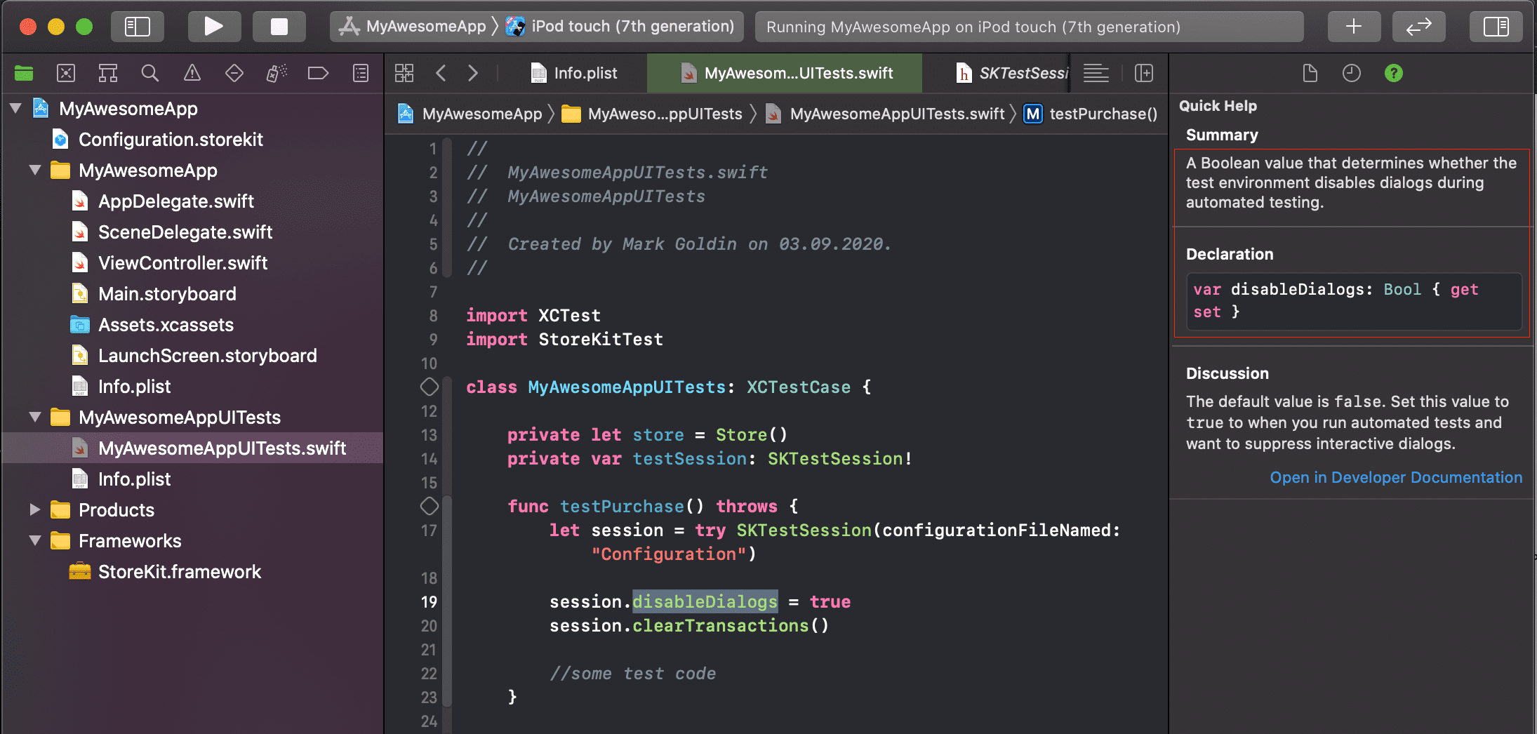 UI Tests in Xcode