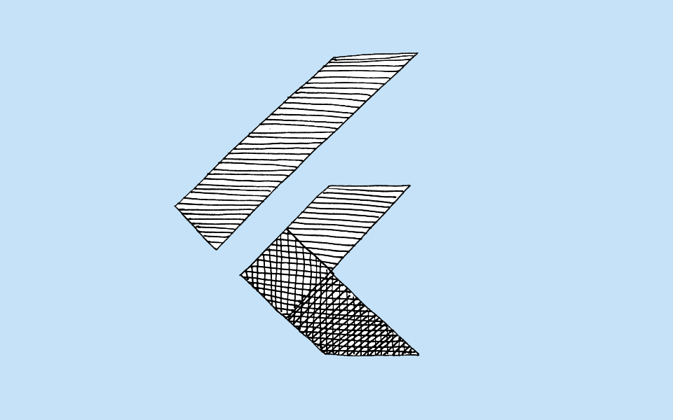 drawn flutter logo